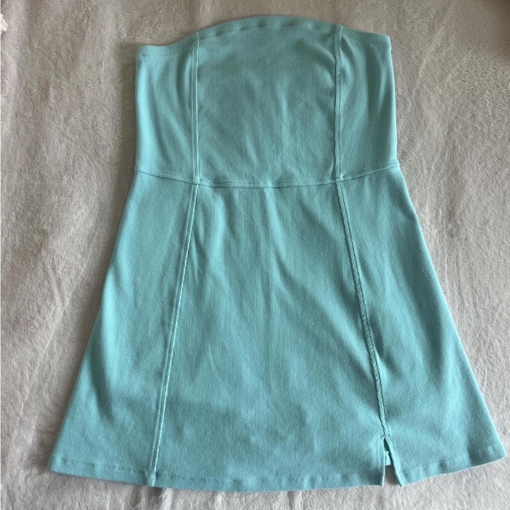 American Eagle Outfitters Light Blue Strapless Athletic Dress